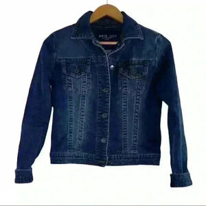 Parasuco medium wash soft stretch denim jacket small 4/6 classic